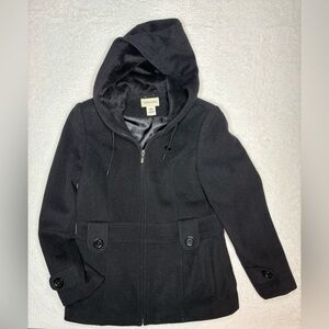 Women’s Wool Pea Coat with lined Hood